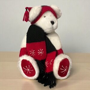Vintage Boyds Bears Archive Series White Plush Christmas Bear with Red Hat Scarf